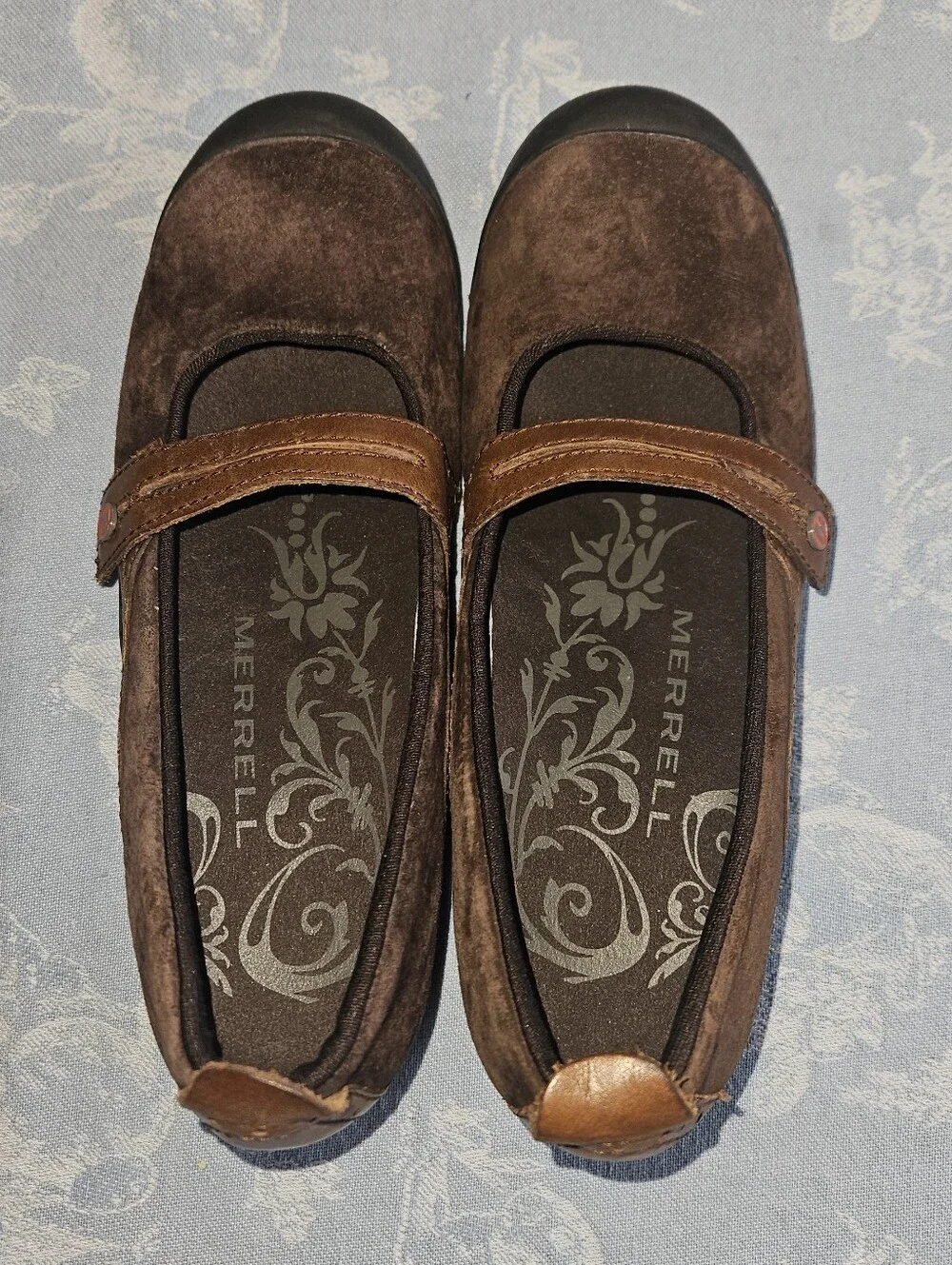 Merrell Brown Suede Mary Jane Flats